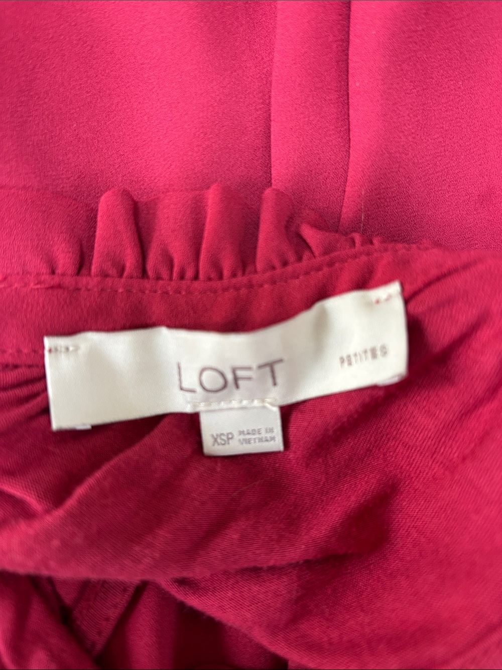 Sleeveless Ruffle Neck Shell Top - Red, XSP - Picture 5 of 5